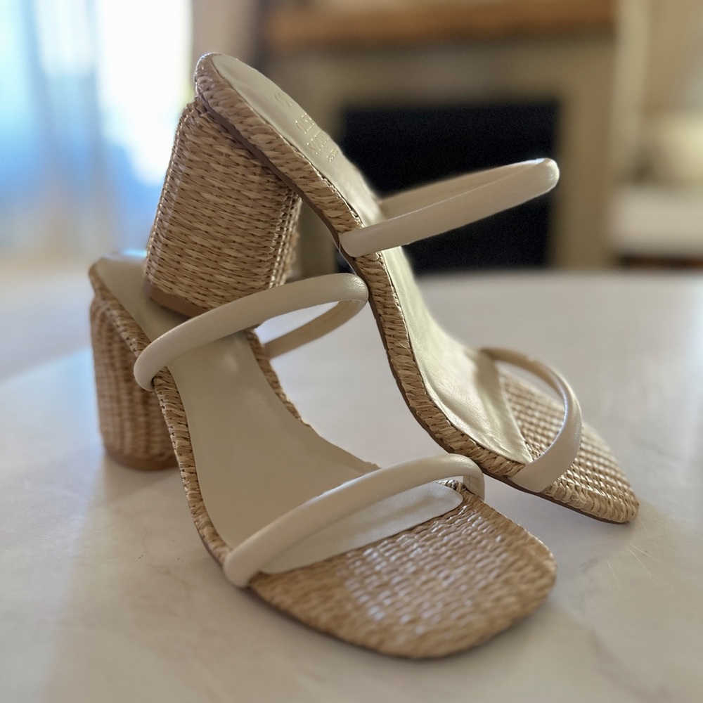 Rattan block heels - BRAND NEW